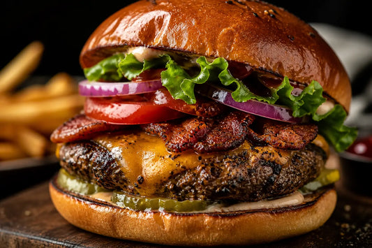 Chef Scott's Smoked Bacon Cheeseburger with Dusted Kitchen Shaker seasoning