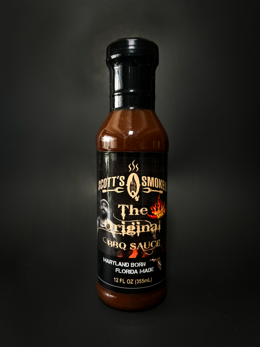 Scott's Smokin' Original BBQ Sauce, 12 fl oz bottle, rich flavor, Maryland born, Florida made, smoky barbecue seasoning.