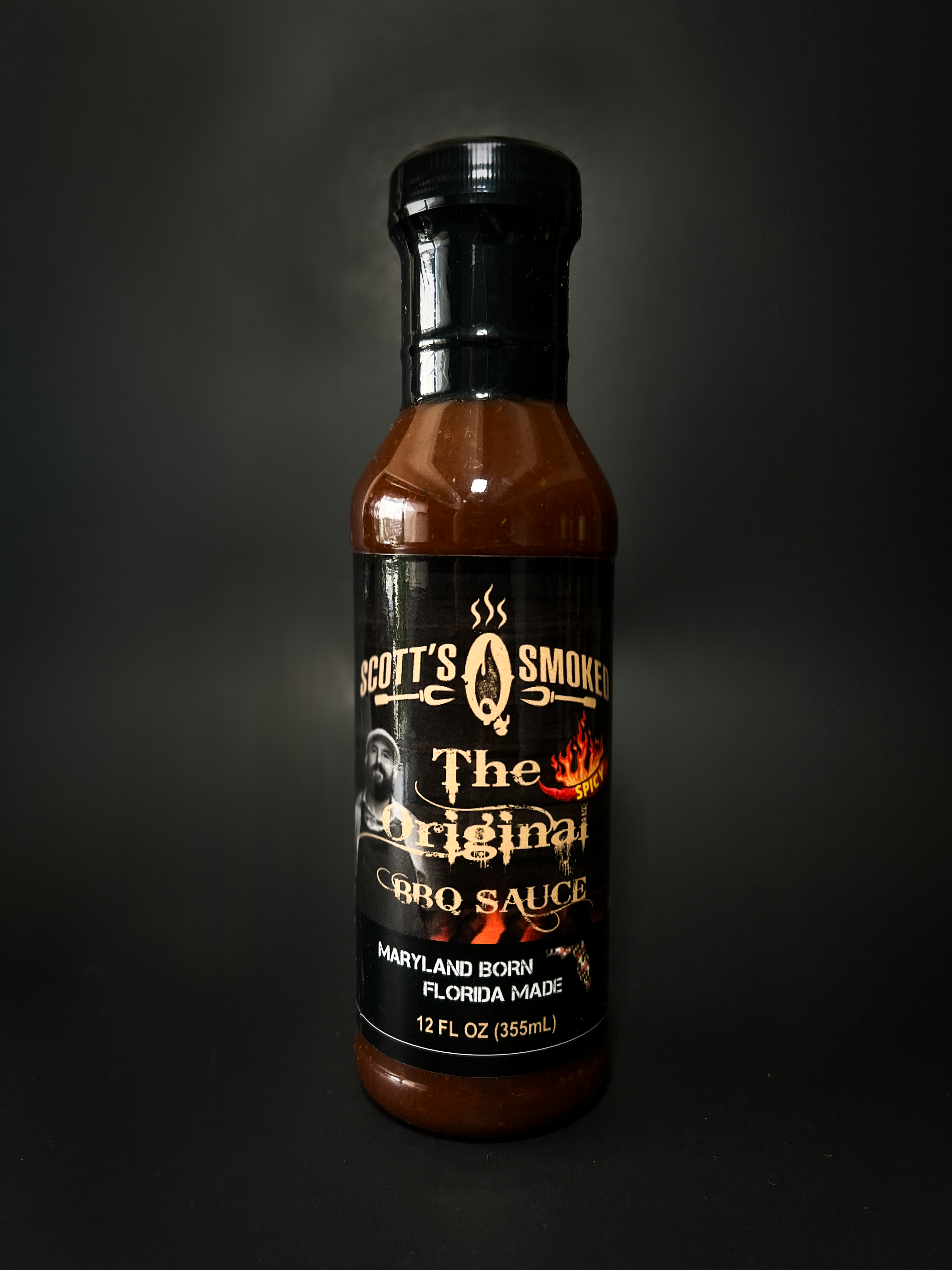 Scott's Smokin' Original BBQ Sauce, 12 fl oz bottle, rich flavor, Maryland born, Florida made, smoky barbecue seasoning.